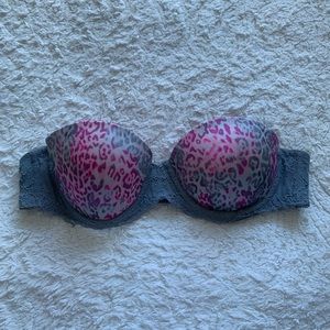 34A Victoria’s Secret strapless bra pink & grey